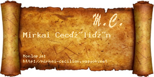 Mirkai Cecílián névjegykártya